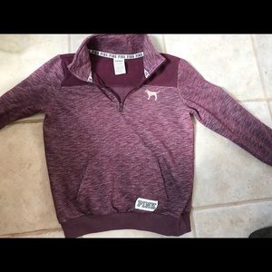 Pink by Victoria secret pull over shirt size small